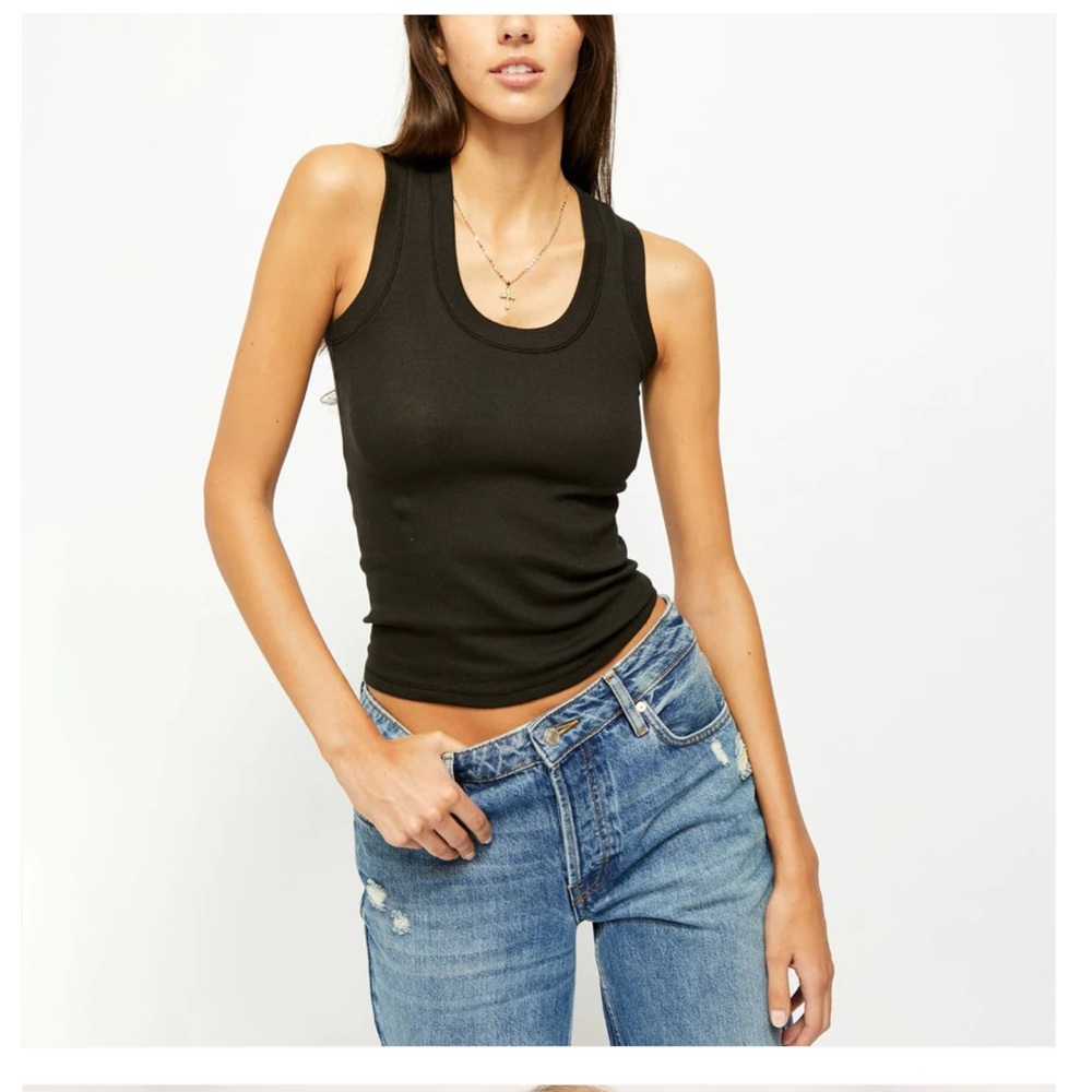 *** midnight BLUE*** Free people u-neck tank large